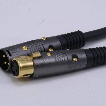 Monoprice XLR Male to XLR Female Cable - 1.5 Feet - Black, 16AWG, Gold Plated Copper Wire Conductors - Premier Series