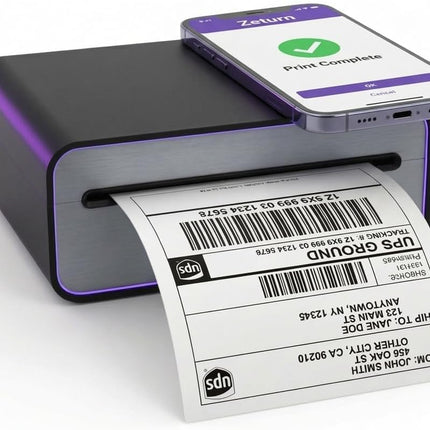 4x6 Thermal Shipping Label Printer - Wireless Bluetooth, Rechargeable Battery, No Ink Needed - for iPhone, Android, Home