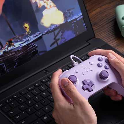 8BitDo Ultimate 2C Wired Controller for Windows PC and Android, with 1000Hz Polling Rate, Hall Effect Joysticks and Hall Triggers, and Remappable L4/R4 Bumpers (Purple)