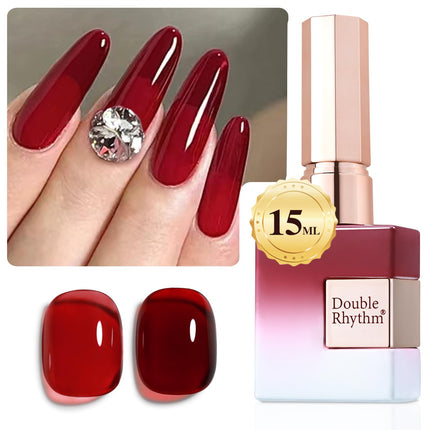 15ML Gel Nail Polish Pure Sheer Same Color Same Bottle Soak Off Gel Polish Art Manicure Salon DIY at Home for Women (Burgundy-A1129)