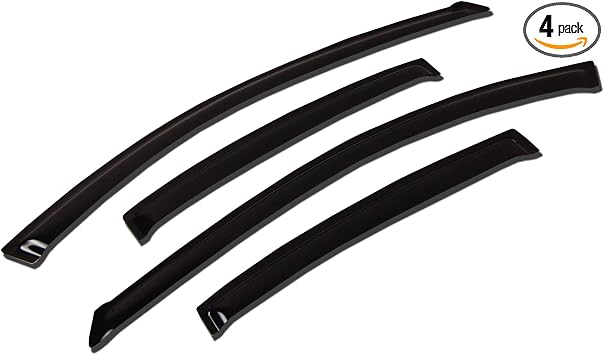 Outside Mount Dark Smoke Window Visor Rain Guard 4-Piece Set