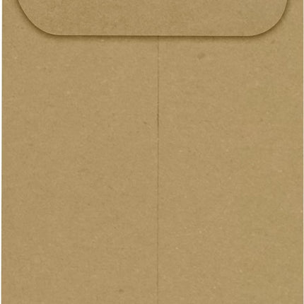 LUXPaper #1 Coin Envelopes in 70 lb. Grocery Bag, Envelopes for Coin Collections, Stamps, and More, with Moistenable Glue, 50 Pack, Envelope Size 2 1/4 x 3 1/2 (Brown)