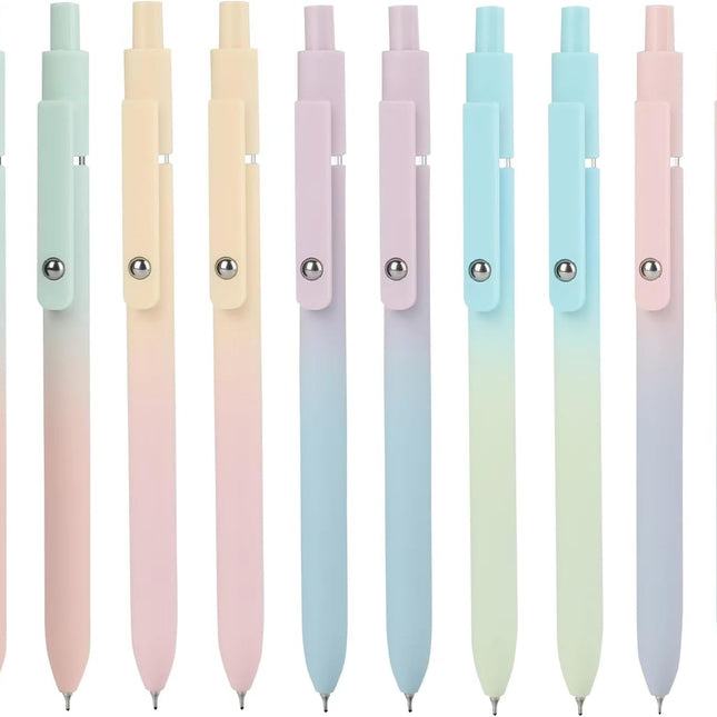 Gel Pens, 6-Pack, 0.5 mm Fine Point, Black Ink