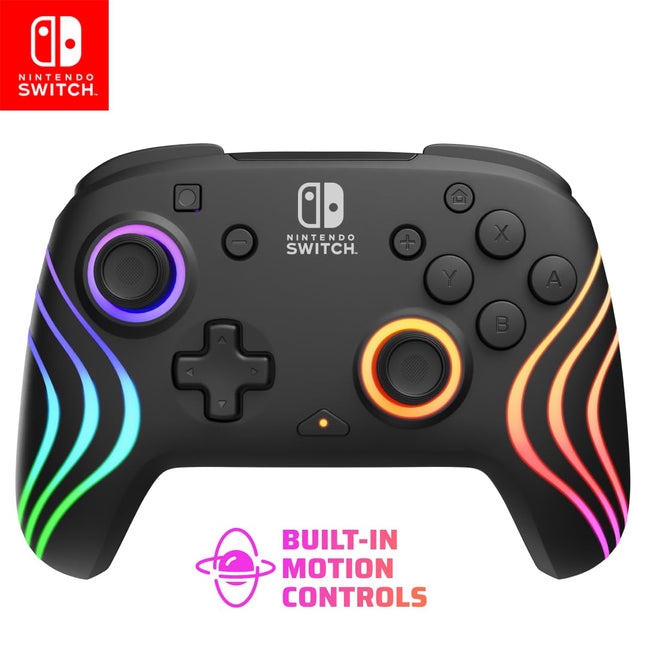Wireless Nintendo Switch Pro Controller - Officially Licensed, Nintendo Switch 2, Switch Lite/OLED, RGB LED Customization, App Controls, Rechargeable Battery Power - Black