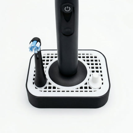 Electric Toothbrush Head Holder for Oral-B iO Series 7, 8 and 9(not Limited Edition) with Cable Storage – 2 Toothbrushes Support – Black (Charger & Brushes Not Included)