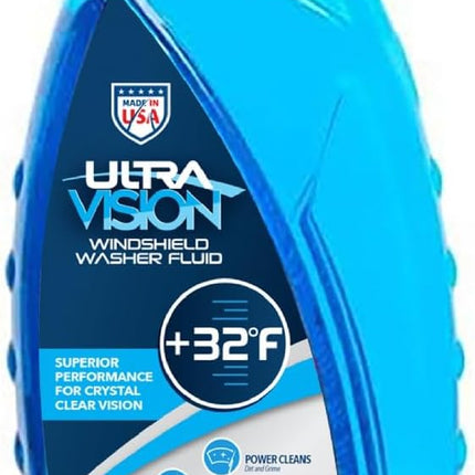 ULTRA 1PLUS Windshield Washer Fluid - Advanced Formula for Car Windshield Wiper Fluid Crystal-Clear Vision in Weather Conditions +32F - All Weather - Bug Remover - 1 US Quart
