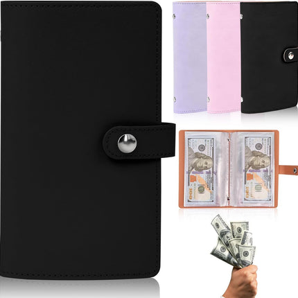 100 Envelopes Money Saving Challenge, Money Saving Binder, Budget Planner and Monthly Organizer for Cash, Envelope Savings Challenge Book, Reach Your Savings Goals of $5,050 (Black)