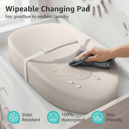 YENING Wipeable Changing Pad for Dresser Waterproof Leather Baby Diaper Changing Pads Washable Nursery Change Mat Beige