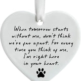 Pet Memorial Ceramic Heart Keepsake Ornament with Gift Box