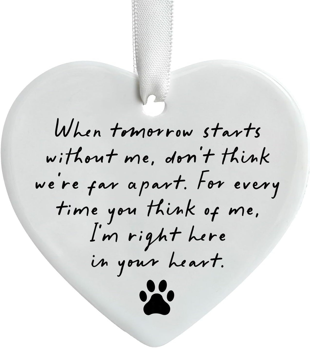 Pet Memorial Ceramic Heart Keepsake Ornament with Gift Box