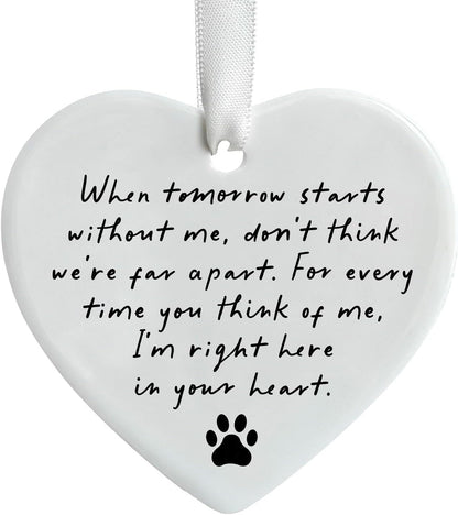 Pet Memorial Ceramic Heart Keepsake Ornament with Gift Box