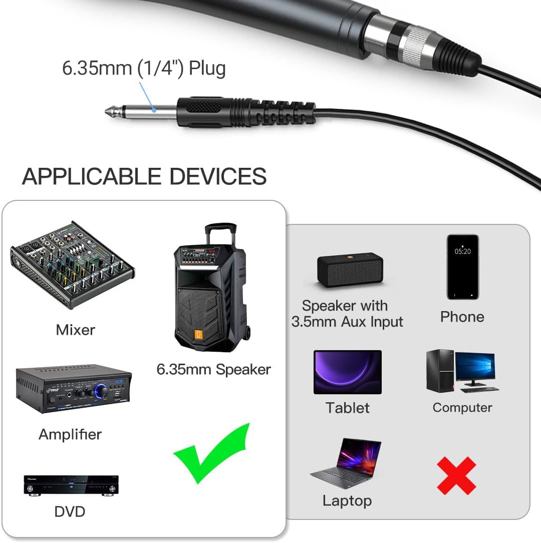 Wired Dynamic Karaoke Vocal Microphone with 14.8 ft Cable - photo 4