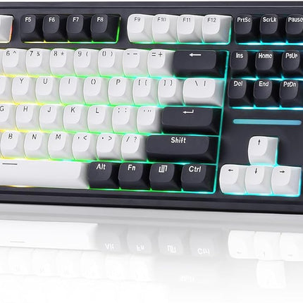 PRO Wireless Gasket RGB Gaming Keyboard, 108 Keys Mechanical Keyboard w/Extra 4 Hotkeys, Hot-Swap Socket, 5-Layer Noise Dampening, See-Through Round PBT Keycaps, Switch