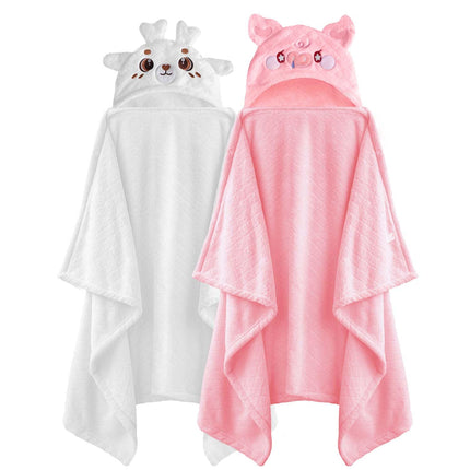 Toddler Bath Towel Hooded Kids Towels Baby Bath Towels for Boy Girl 0-5 Year, 2-Pack Thick Absorbent Toddler Towels with Hood Kids Bath Towel, Large 50''x32'' Baby Hooded Towel for Kids