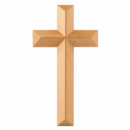 13 Inch Black Walnut Wood Cross with Natural Grain, Christian Wall Decor, Wooden Hanging Cross for Church Home Office Religious Gift