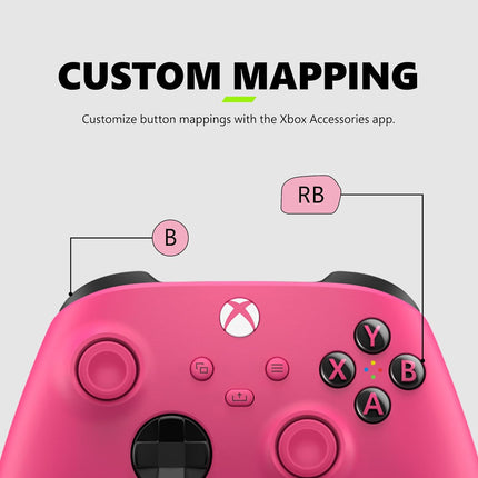 Xbox Wireless Gaming Controller (2025) – Deep Pink – Play on, Windows, Android, iOS, FireTV Sticks, Smart TVs, VR Headsets