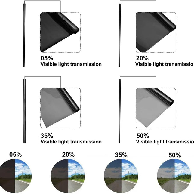 Car Window Tint Film - 5% 20% 35% 50% VLT Options