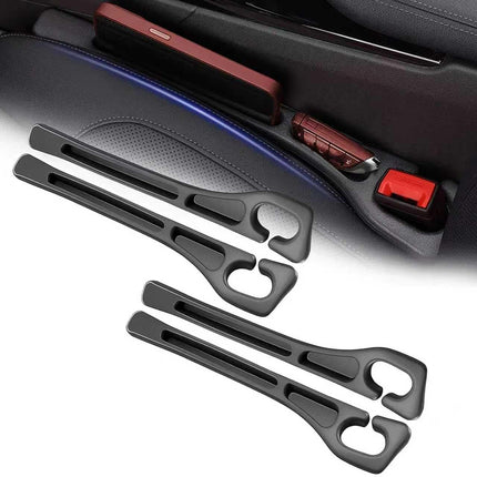 4PCS Car Seat Gap Filler Organizer, Universal Car Seat Gap Blocker with Storage Slot, Leak-Proof Seat Gap Plug for Car SUV Truck, Automotive Interior Accessories, Black