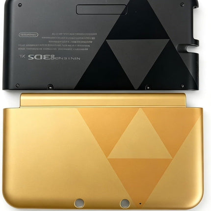 Replacement Shell for Nintendo 3DS XL, Minimalist Black Gold Protective Case, Precise Cutouts Custom Housing, Retro Gaming Style Handheld Console Replacement Cover
