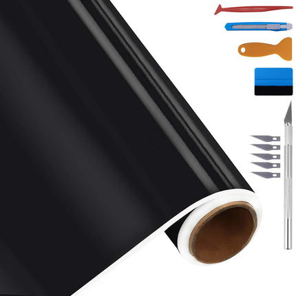High Gloss Black Vinyl for Chrome Delete Window & Door Trim 2" x30ft