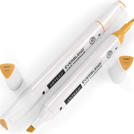 ARTEZA EverBlend Art Markers Apricot A2497 (Set of 4), Alcohol Based Sketch Markers with Dual Tips (Fine and Broad Chisel) for Painting & Drawing