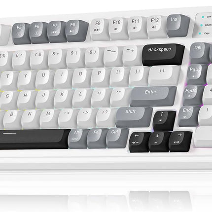 AULA S99 Keyboard, Wireless Gaming Keyboard Bluetooth Ergonomic Creamy Computer Keyboards Cute Full Size Backlit Tri-Mode BT/2.4GHz/USB-C for PC Laptop - Black & Pink Gradient