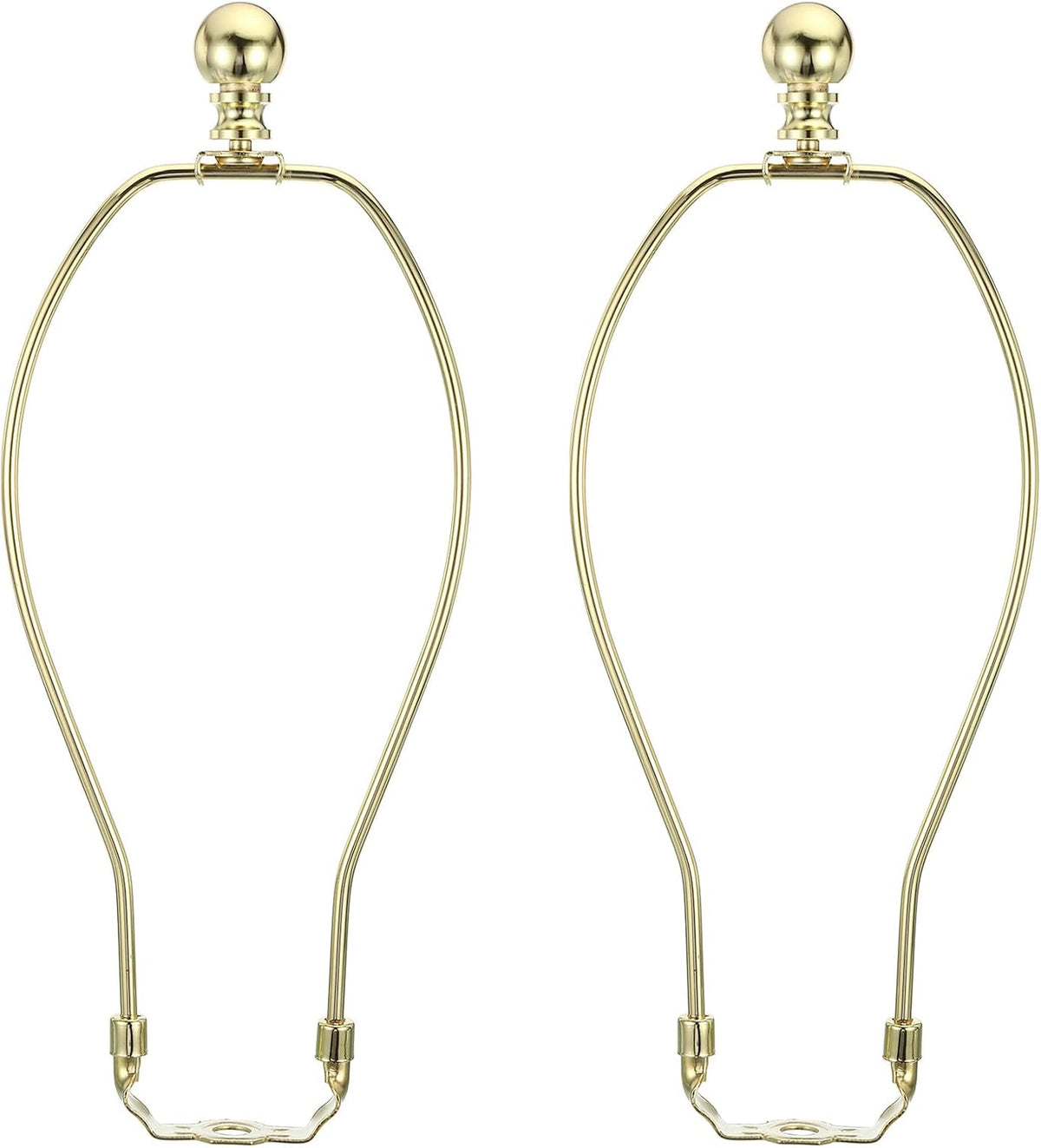 10.5 Inch Gold Tone Lamp Harp Kit with Finial, 2 Set
