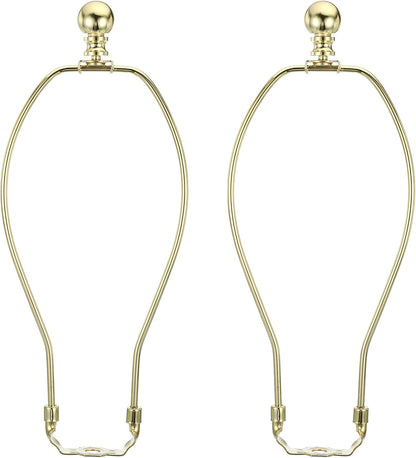 10.5 Inch Gold Tone Lamp Harp Kit with Finial, 2 Set