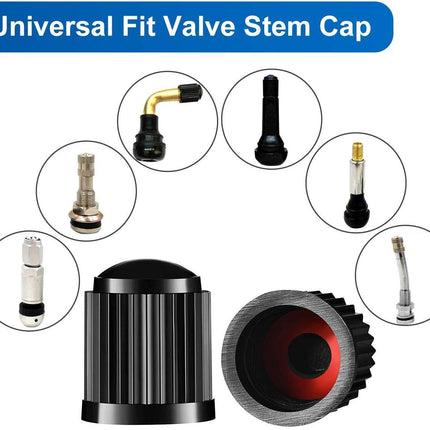 Tire Valve Stem Caps The Upgraded Version has a Sealing Ring for Car, Motorbike, Trucks, Bike, Bicycle （Black） (24)