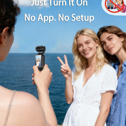 W & O Vlogging Camera with 180° Rotating Lens, Pocket Body Camera with Audio & Video Recording,7-Hour Battery, Handheld POV Cameras with 32GB Card, Easy One-Button Recording for Travel,Daily Life