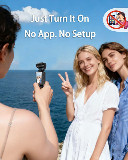 Vlogging Camera with 180° Rotating Lens, Pocket Body Camera with Audio & Video Recording,7-Hour Battery - photo 3