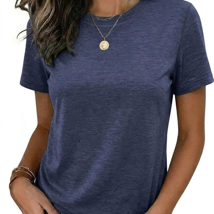 Womens Tshirt Short Sleeve Summer Tops Crewneck Casual Basic Tee Shirts Spring Clothes Trendy Outfit