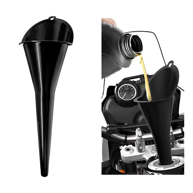 Long-Neck Oil Funnel for Automotive – Multi-Function Plastic Funnel for Oil, Gas & Lubricants – Universal Car Accessory