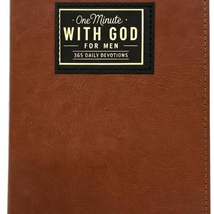2026 One Minute with God Daily Devotional for Men,365 days of daily prayer brown book, Bible prayer tracking diary