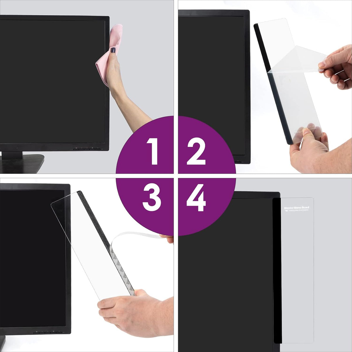 Office Desk Accessories 2pcs Computer Monitor Memo Board Message Board Supplies for Women Men Sticky - photo 5