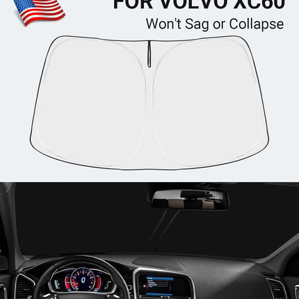 Proadsy 2026 Upgrade Front Windshield Sun Shade Foldable Sunshade Protector Sun Visor Custom Fit 2010-2017 Volvo XC60 SUV Accessories