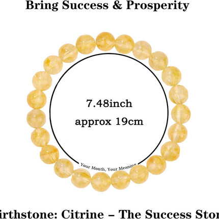 Birthstone Bracelet for Women Men,Natural Stone Beaded Bracelets,Healing Crystal Gemstones Stretch Bracelet Stress Relief Month Bracelet Birthday Jewelry Gifts