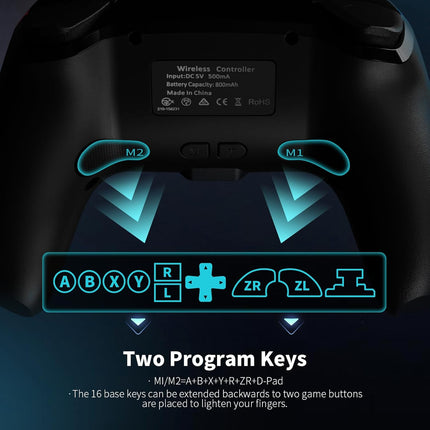 AceGamer Wireless Pro Controller for Nintendo Switch 2/Switch/Lite/OLED/Windows PC, Bluetooth Controller with Hall Effect Joysticks, Wake-up/Turbo/Dual Vibration/Macros/6-Axis Gyro/Screenshot