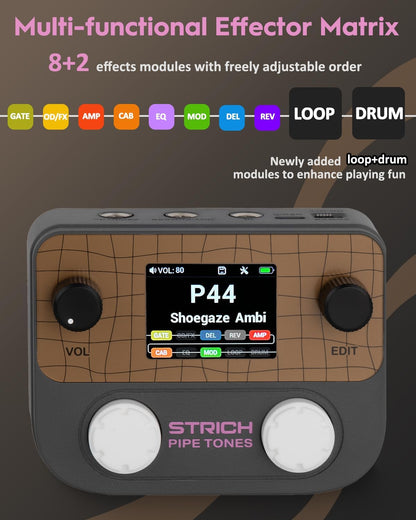 Pocket Multi-Effects Processor for Guitar and Bass, Dark Gray - photo 2