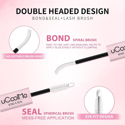 Lash Bond and Seal Waterproof for Lash Clusters 144Hours New Upgrade Leak-Proof Cap Upgraded Airtight Pipe Material Non-Irritating Lash Glue for DIY at Home(White,10ML)