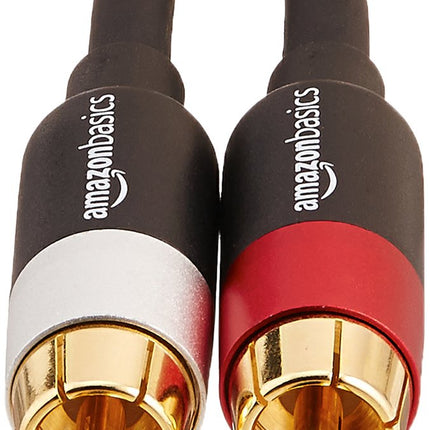 Amazon Basics 2 RCA Audio Cable for Amplifier,Active Speakers or Subwoofer with Gold-Plated Plugs, 4 Feet, Black