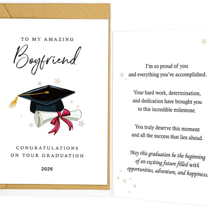 Graduation Card for Grandson 2026 Proud Grandparents Congrats Greeting Inspirational Celebration Gift for High School or College Graduate (Grandson)