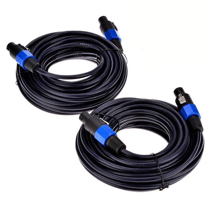 2Pack 6 ft Male Speakon to Speakon Cables, Professional 12 Guage AWG Audio Cord DJ Speaker Cable Wire with Twist Lock - 2 Conductor.