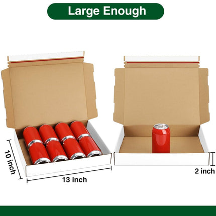 Shipping-Boxes-13x10x2 Inches: 25 Pack-Self-Seal-Cardboard-Boxes-for-Packaging, White-Shipping-Boxes-for-Packing-Small-Business, Corrugated Box Mailers for Book Shoes Gift Mailing