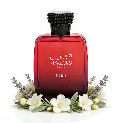 Hawas Fire Eau De Parfum Long Lasting Fragrance Perfum, Indulge In A Luxurious Perfume Men That Captures Masculine Elegance And Strength(100ml, 3.4 oz)