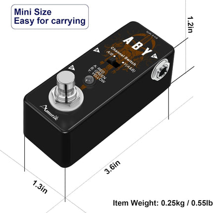 Switch Box Pedals Functional ABY BOX Switch Guitar Pedal Selector Audio Channel Pedal for Guitar Mini Size True Bypass