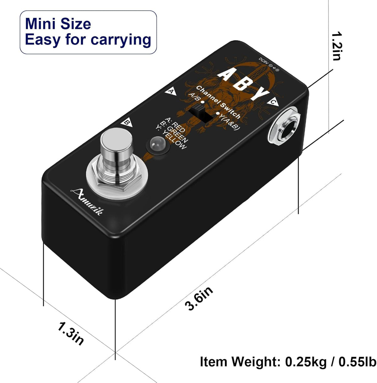 Switch Box Pedals Functional ABY BOX Switch Guitar Pedal Selector Audio Channel Pedal for Guitar Mini - photo 3