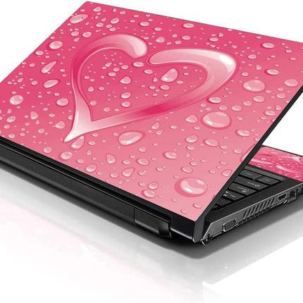LSS Laptop 17-17.3" Skin Cover with Colorful Pink Heart Pattern for HP Dell Lenovo Apple Asus Acer Compaq - Fits 16.5" 17" 17.3" 18.4" 19" (2 Wrist Pads Free)