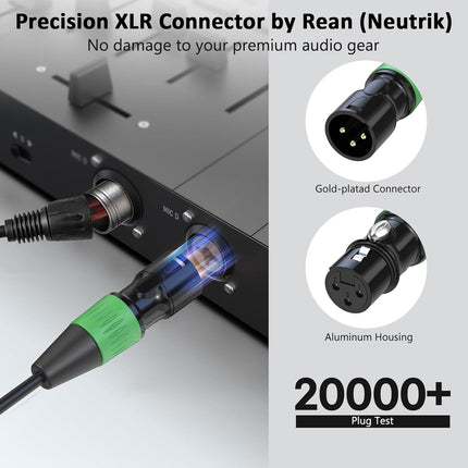 XLR Cables, Microphone Cables 25ft 6 Pack Male to Female 3 Pins