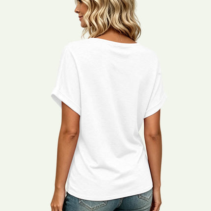 Camisetas de manga corta con cuello en V, tops de mujer, ropa de moda para vacaciones en la playa, conjuntos casuales de verano, primavera y otoño